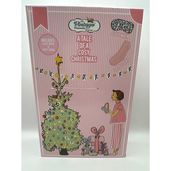 THE VINTAGE COSMETIC COMPANY Tale‎ of a Cosy Christmas Sleep Mask and Socks BNIB - Picture 1 of 7